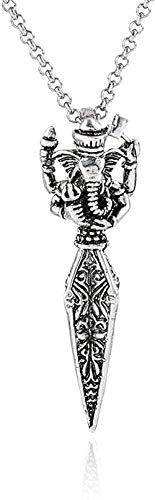 JSYHXYK Collar Lord Ganesha Colgante Collar Ganesh Deidad Hindú Vajra Mortero Dios Asiático De La Fortuna