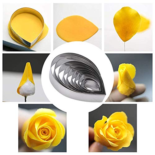 Juego de cortadores de flores, 10 piezas de galletas de pétalos, cortador de galletas, molde, fondant, herramientas de decoración de Sugarcraft para bodas, decoración de pasteles de cumpleaños