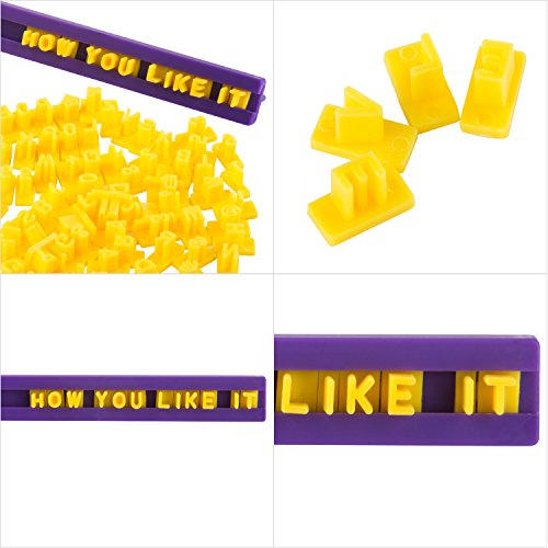 Juego de herramientas de decoración para tartas de fondant, diseño de letras del alfabeto, 94 unidades, para hacer mensajes – Discoball