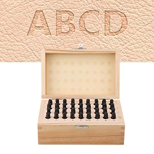 Juego de perforadoras de acero para sellos de 6 mm, juego de letras y números de alfabeto para papel, cuero, plástico, madera y metal, 36 unidades