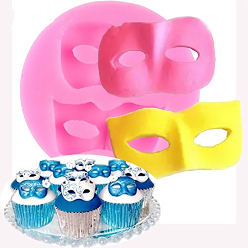 JUNGEN® Molde de Silicona de Fondant Forma de Máscara Moldes para Pastel Decoracion DIY Molde de Hornear para Halloween