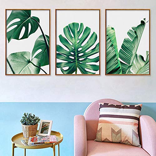 JUSTDOLIFE 3 Piezas Pintura Mural Conjunto Hojas Fotos De La Pared Que Cuelga para La Decoración De La Pared
