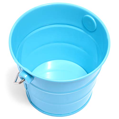 Juvale Cubos de metal de colores, paquete de 6 coloridos cubos de lata con asas