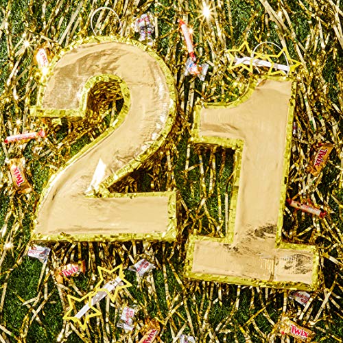 Juvale - Piña grande número 1 de lámina dorada, suministros para fiestas de primer cumpleaños, 40 x 25 x 7 cm
