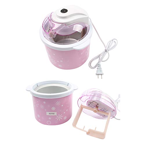 JUZEN Mini máquina de Helados eléctrica 1.5L Hogar Automático DIY Suave Fruta Congelada Postre Helado Hacedor Milkshake Congelador, Rosa