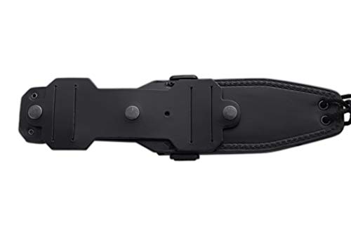 J&V Adventure Knives JV Cuchillo CHACAL MAKRO MICARTA Negra Funda Piel para Caza, Pesca, Supervivencia y Bushcraft Realizado en Albacete + Portabotellas de regalo