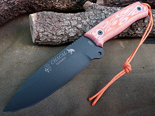 JV CDA Cuchillo CHACAL MAKRO MICARTA Naranja Lacado Negro
