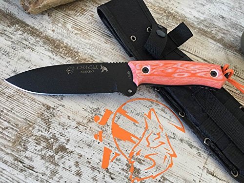JV CDA Cuchillo CHACAL MAKRO MICARTA Naranja Lacado Negro