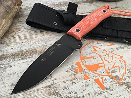 JV CDA Cuchillo CHACAL MAKRO MICARTA Naranja Lacado Negro