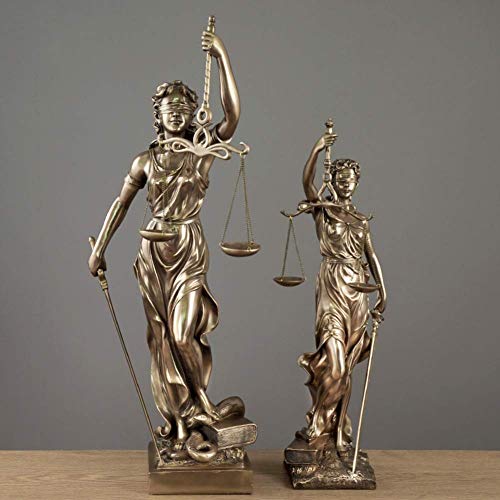 JY&WIN Lady Justice Statue - Diosa Griega Romana de la Justicia Escultura de Resina Estatuilla de Adornos artísticos Estatuilla para decoración del hogar-Bronce 43x23x92cm (17x9x36 Pulgadas)