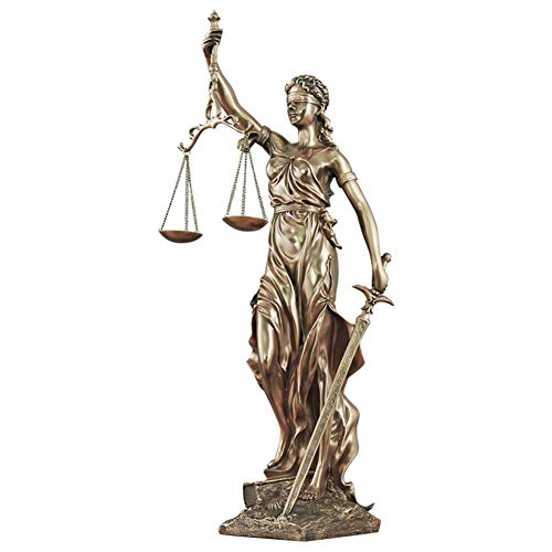 JY&WIN Lady Justice Statue - Diosa Griega Romana de la Justicia Escultura de Resina Estatuilla de Adornos artísticos Estatuilla para decoración del hogar-Bronce 43x23x92cm (17x9x36 Pulgadas)