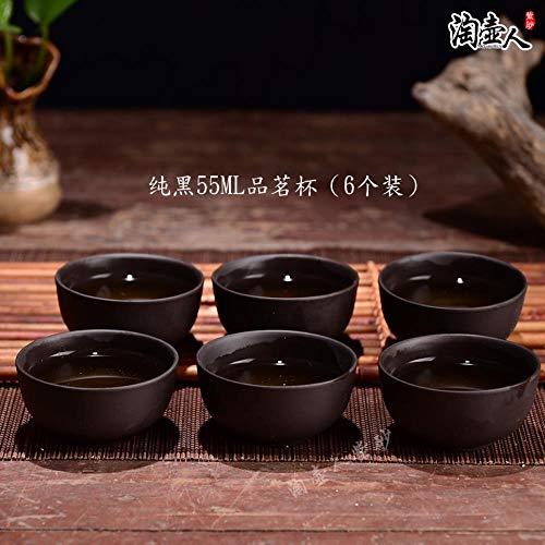 K-ONE 6 Piezas/Lote Tazas de té de Arcilla púrpura Juego de té de cerámica Retro Taza Individual Sopera de Juego de té Juego de té de Regalo de Negocios, 6 Piezas por Lote 100 ml
