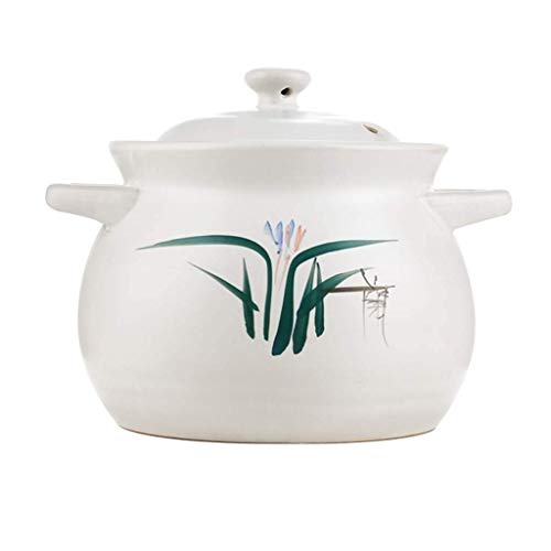 KaiKai Mantener el Calor/frío hasta 4-6 Horas con Aislamiento cazuela Duro Esmalte de Porcelana antiadherentes Cubiertos Ronda cazuela (Tamaño: S) (Size : L)