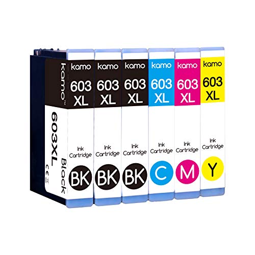 Kamo 603XL Cartuchos de Tinta Compatible con Epson 603 603XL Epson Expression Home XP-3100 XP-4100 XP-2100 XP-2105 XP-3105 XP-4105 Epson Workforce WF-2810 WF-2830 WF-2835 WF-2850 (3xBk, 1xC, 1xM, 1xY)