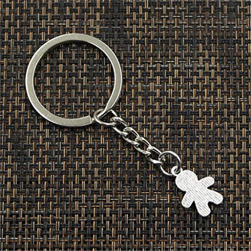 KANGDE Llavero para Hombre DIY Cadena de Soporte de Metal Hombre Galletas Navidad 18x12mm Regalo Colgante