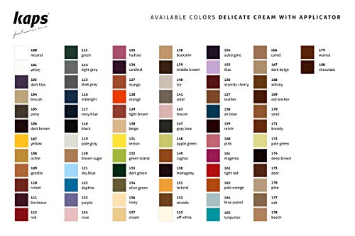 Kaps Crema para Zapatos con Aplicador de Esponja, Cuidado Intensivo y Nutritivo del Cuero, Delicate, 70 Colores (124 - rosado)