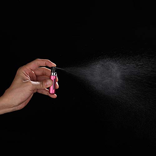KAZOKU | 2 Piezas Atomizador Perfume Recargable 5ml, Botella Vacío Pulverizador Viaje en Bolso, Perfume Spray Frasco, Gel Alcohólico Desinfectante, Aluminio Recargable de Colonia (Rojo y Azul)