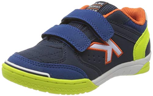 Kelme Precision Kids V, Zapatillas de fútbol Sala para Niños, Azul (Marino Y Lima 65), 31 EU