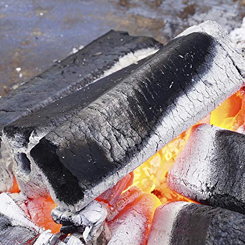 Ken Chiku Carbon Blanco Binchotan | 10kg De Briquetas para Barbacoa | Quema para Mucho Tiempo | Sin Humo Ni Olor | Carbón Grado Restaurante | Asegura Comida con Sabores Puros