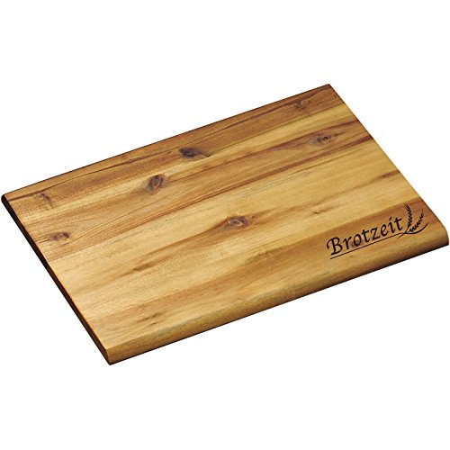 Kesper 28410 – Tabla de Cortar Pan Tiempo de Acacia, Madera, marrón, 30 x 20 x 1 cm