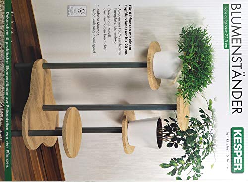 Kesper – Madera de Roble decoración – Soporte para Flores, Color marrón/Gris