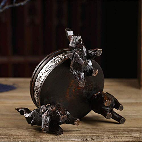 KFDQ Ceniceros Elefante Menaje de Escritorio de Cigarrillos Cenicero Fácil de Llevar, de Madera Maciza Tailandesa Arte Hecho a Mano el Mejor Regalo