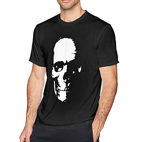Kingloo Camiseta Personalizada Men's Fashion Skull Stencil Print Camiseta Estampada Divertida de Manga Corta