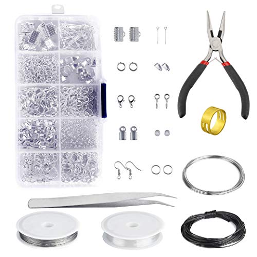 Kit de Hacer Bisutería Kit de Accesorios de Joyería con Herramientas de Reparación de Joyas para Principiantes Hacer Braceletc Necklace Jewelry Craft 912 piezas