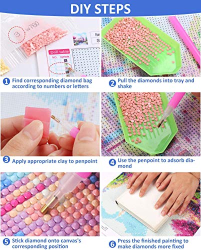 Kit de pintura de diamante redondo 5D para adultos y niños, diseño de perro carlino, para decoración de pared (40 x 30 cm)