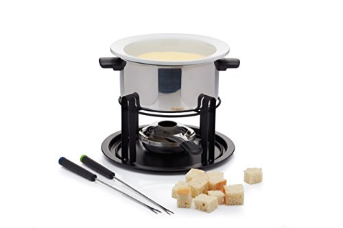 Kitchen Craft - Set de Fondue de Acero Inoxidable y cerámica (con 6 Pinchos)