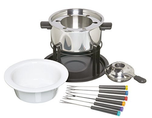 Kitchen Craft - Set de Fondue de Acero Inoxidable y cerámica (con 6 Pinchos)