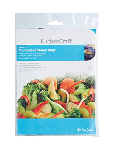 KitchenCraft - Bolsas de vapor para microondas, 26 x 19,5 cm, 30 unidades