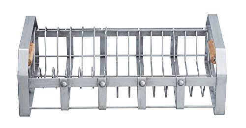 KitchenCraft - Escurreplatos de cocina industrial con asas de madera, 40,5 x 25,5 x 12,5 cm, color gris