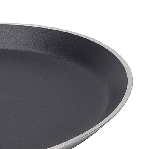 KitchenCraft MasterClass Sartén para Crepes Profesional Antiadherente de 25 cm, Acero/Aluminio, Negra/Plateada
