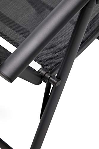 KitGarden - Tumbona Plegable Multiposiciones Jardín, 175x60x94cm, Negro, Lax