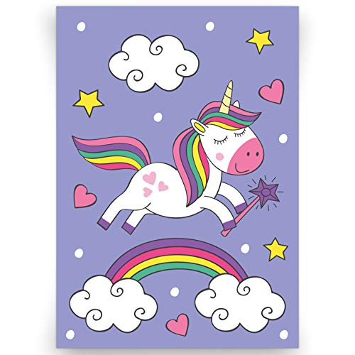 kizibi® Póster de Unicornio para habitación de niños y bebés, póster Decorativo para niñas, Unicornios, imágenes de habitación Infantil, Cuadro sin Marco