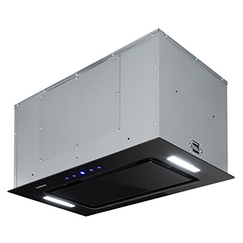 Klarstein HEKTOR SL Campana extractora - Campana de cocina, Campana de pared, 60 cm de ancho, Circulación de aire, 530 m³/h, Filtro de aluminio, Negro