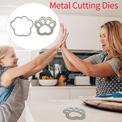 Ksruee Plantillas de Corte de Huella de Perro y Gato - Plantilla de Metal Repujado para Bricolaje, Álbum, Tarjetas Decorativas y Más