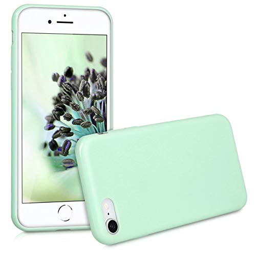 kwmobile Funda Compatible con Apple iPhone 7/8 / SE (2020) - Carcasa de TPU Silicona - Protector Trasero en Menta Mate