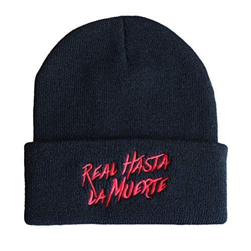 Kylewo Gorro - Gorro Real hasta La Muerte, Gorro de Punto Hip Hop, Gorro de Punto/Acabado de Bordado, Muchos Colores para Elegir