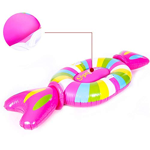 Kyman Protección del Medio Ambiente Flotante Inflable Fila Nuevo Caramelo Grande Flotante Fila Agua Inflable Cama de Hijos Adultos