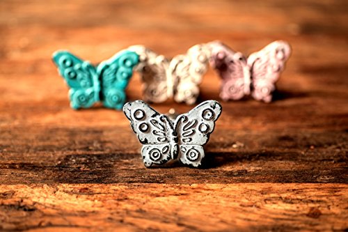 LA Pomo para Muebles Hierro Mariposa Azul (Tirador para Muebles rústico Shabby Chic Retro romantisch)