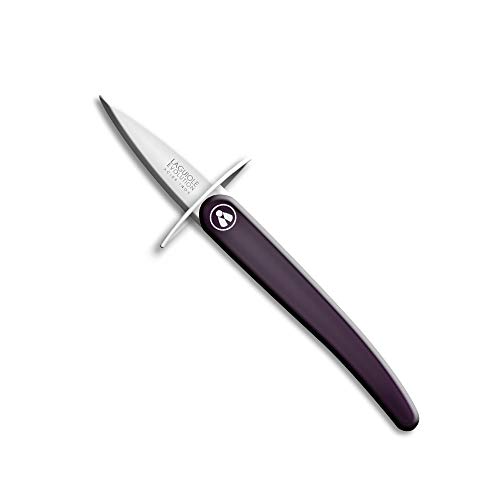 Laguiole Evolution® - Cuchillo ostra negro - Cuchillo de cocina Laguiole con guarda - Abridor de ostras con guarda - Acero inoxidable - Mango ergonómico - Ácido negro