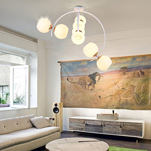 Lámpara plafón para sala de estar Después de The Hanging nórdica Pastoral creativa moderna Molecular Bola de cristal de iluminación de la sala lámpara del dormitorio del restaurante habichuelas mágica