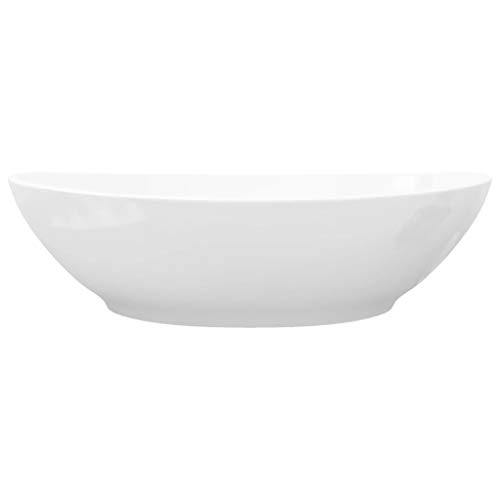 Lavabo Cerámico Lujoso en Forma Ovalado Blanco 40 x 33 cm