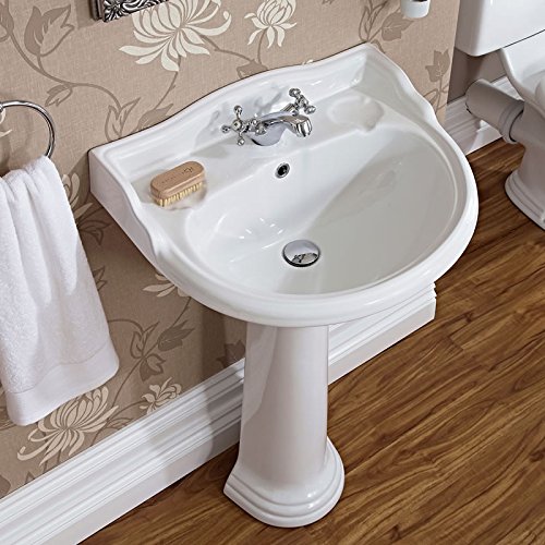 Lavabo con Columna en Cerámica en Estilo Moderno 610mm