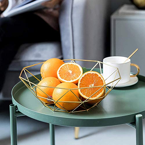 Lawei - Juego de 2 cestas de almacenamiento de alambre de metal para frutas y verduras, pan popurrí, color dorado
