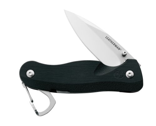 Leatherman C33 Navaja, Cuchillo de plata, mango negro