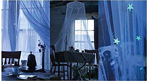 Ledyoung Mosquiteras Luminosas de las Estrellas Mosquiteros Canopy Red Exterior de Vacaciones Viajar, Blanca