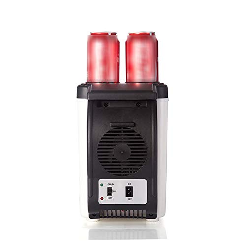 Leepesx Portátil DC 12V Mini 6L Refrigerador de coches Nevera de viaje multifunción Enfriador casero Calentador con 4 agujeros para bebidas Nevera eléctrica para viajes
